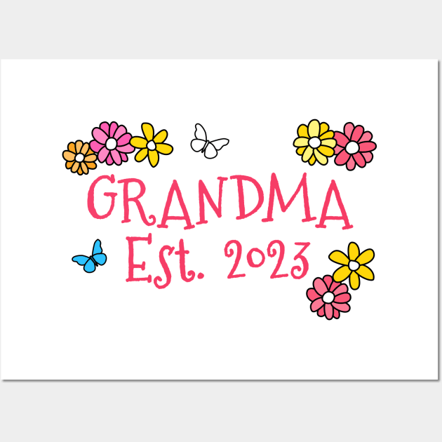 Grandma Est 2023 Mother's Day Mothering Sunday Wall Art by doodlerob